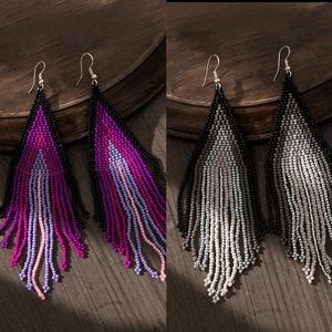 2 Pair Deal- Beaded Dangle Earrings